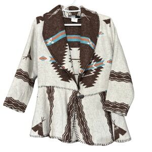Vintage Rhonda Stark Women's size Small South West Cardigan Sweater Wool Country
